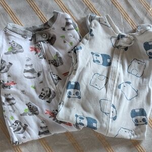 Adorable Panda and Bear Print Kids Pajamas Burts Bees and Lulaby
